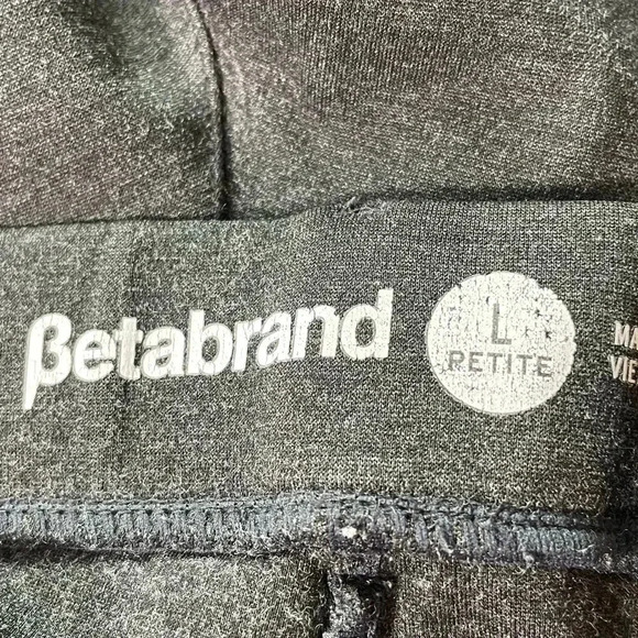 Betabrand Size LP Petite Charcoal Gray Classic Dress Yoga Pants Comfort Pull-On - Picture 4 of 6